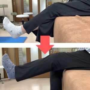 変形性膝関節症の方のご利用初回と5回利用後の写真です。